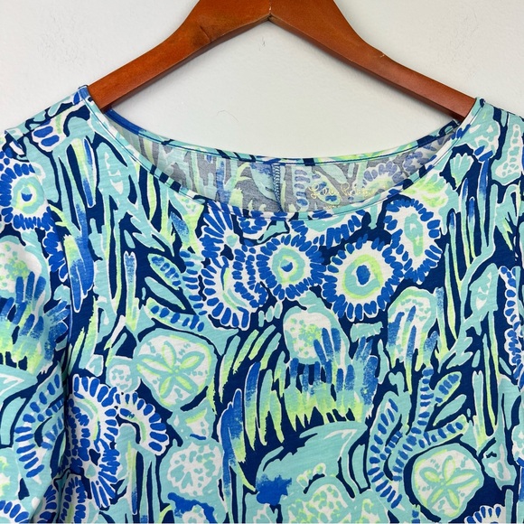 Lilly Pulitzer pima cotton 3/4 sleeve Marlowe dress Women's size S indigo sunset - Picture 5 of 14